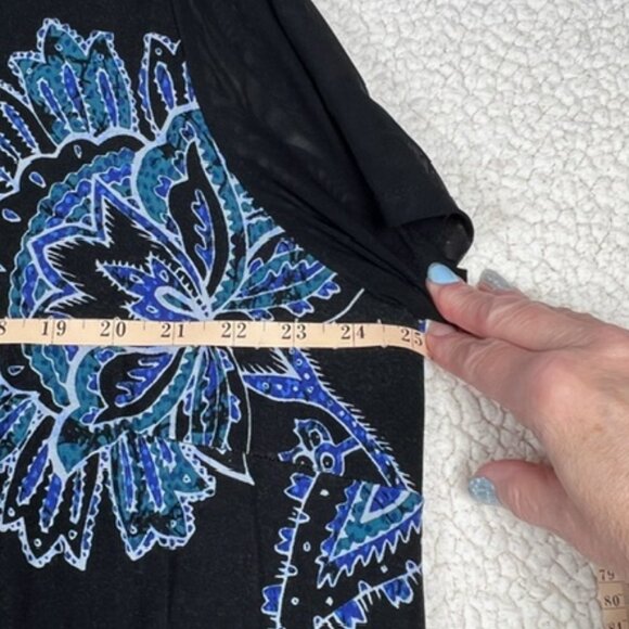 Avenue Womens Plus Size Tunic Asymmetrical hem, Flutter sleeves Size 22/24 - Picture 3 of 7